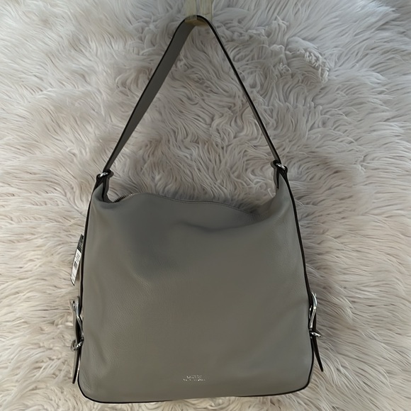 LAUREN RALPH LAUREN Cornwall Pebbled Leather HandBag/Purse/Slouch Hobo NWT - Picture 5 of 16
